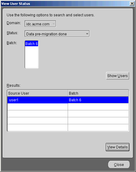 viewing user status